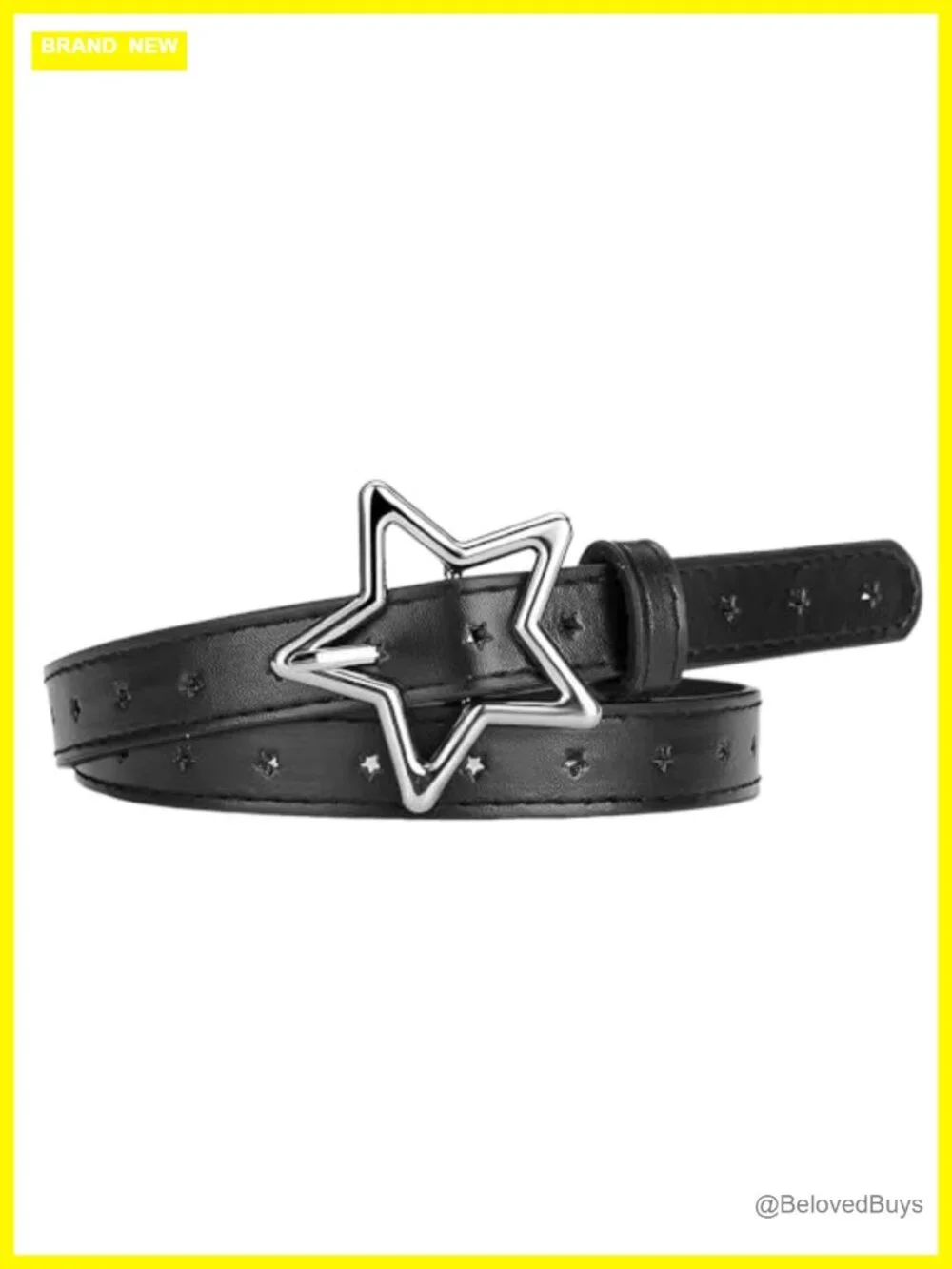 Retro Y2K Star Belt with Adjustable Faux Leather Waist Belt for Women